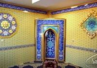 محراب چوبی کتیبه چوبی پارتیشن نمازخانه